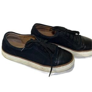Caslon Sneakers Camden Black Suede Platform Leather Cap Top Womens Size 6,#406